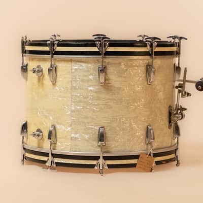 1960s Ludwig Classic Bass Drum in White Marine Pearl - 14x22" image 6