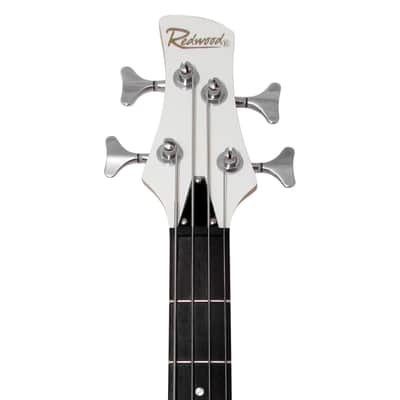 Redwood RB160 Beginners Electric Bass Guitar - White image 4