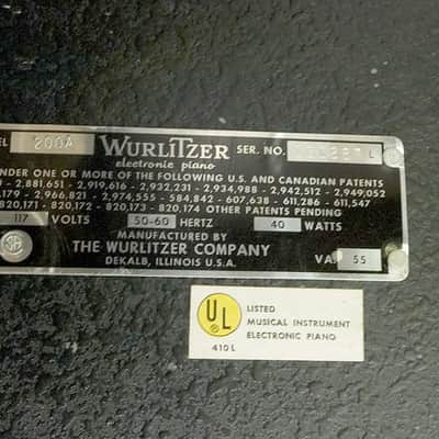 Wurlitzer 200A 64-Key Electric Piano 1974 - 1983 - Black Bild 11
