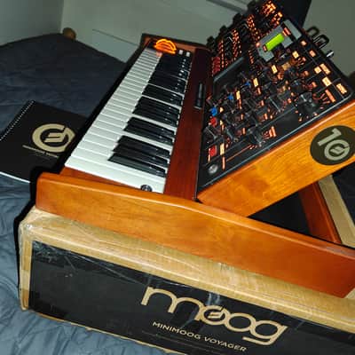 Moog Minimoog Voyager Select Series 44-Key Monophonic Synthesizer - Solar Cherry, with rare gold cutoff knob, and dust cover. image 4