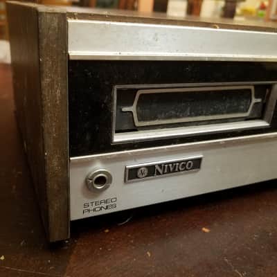 JVC Nivico 9810 Am/Fm Stereo Radio 8-Track Player Rare 1970s - silver and woodtone image 2