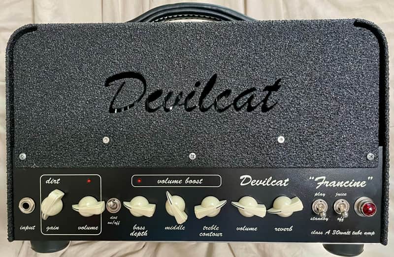 Devilcat Francine 30 Watt Class A Guitar Amp Head USA 2017 Black Crinkle Bullet Finish image 1