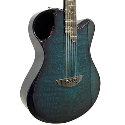 Emerald Guitars X-20 8-String Carbon Fiber Acoustic-Electric in Teal with OHSC image 2
