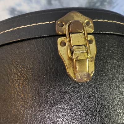 Vintage Alvarez Branded 16 inch Black Tan Plush Interior Hard Shell Guitar Case image 3