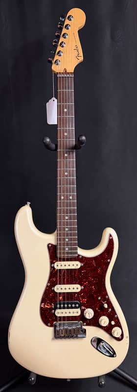Fender American Deluxe Stratocaster HSS Electric Guitar Olympic Pearl Finish w/ OHSC