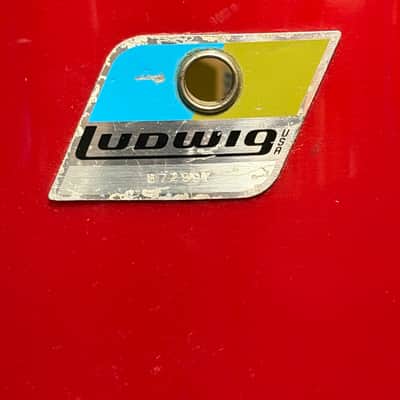 Ludwig Mach 5 24" - 12" -13" - 16" + Snare 14" x 5" Drumset 1971 - Red Cortex image 19
