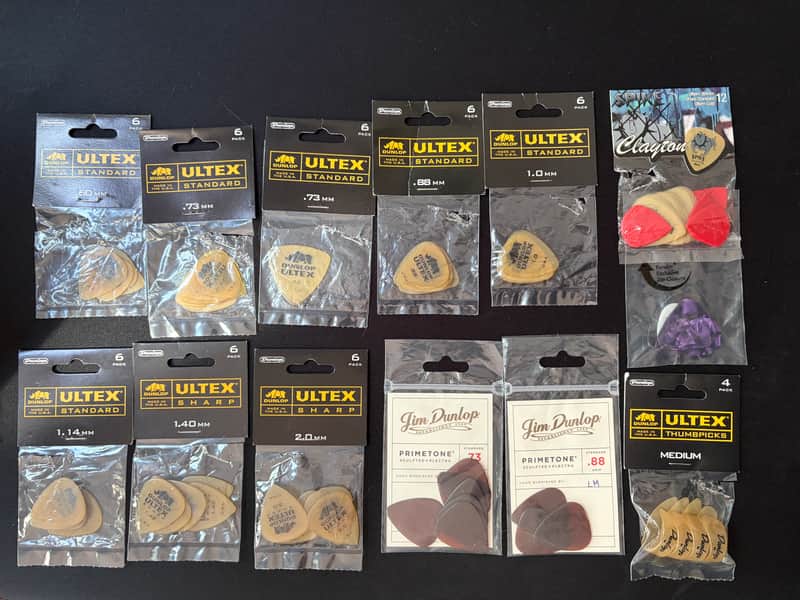 Lot of ~80 Guitar Picks — Dunlop Primetone, Ultex, Clayton, Eric Johnson, etc. image 1