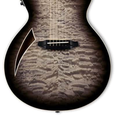 ESP LTD TL-6 Acoustic Electric Guitar. Quilted Maple Charcoal Burst image 2
