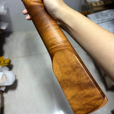Reverse big head 22 Fret 25.5" Roasted Flame Maple guitar neck parts Locking nut image 8
