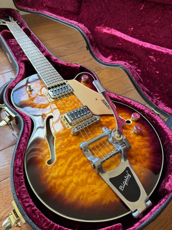 2024 Gretsch G5655T-QM Electromatic Center Block Jr. Hard Shell Case - Sweet Tea image 1