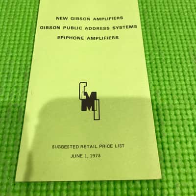 1973 Gibson Amplifiers Price List image 1