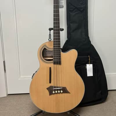 Warwick Rockbass Alien Deluxe Hybrid Thinline 4 String Acoustic Electric Bass - Natural image 1