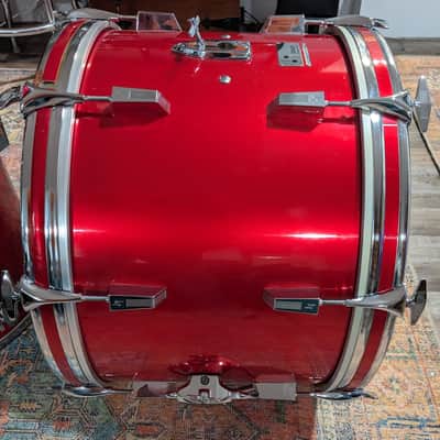 Sonor Made in Germany Mid 70's Champion Red 4 Pc Drum Set 22, 16, 8, 9, Clean! image 5