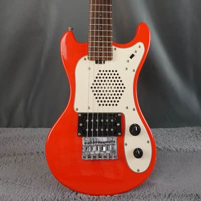 Marine Rider Travel Electric Guitar w/ Built-In Speaker – Compact Practice Guitar – Red image 2