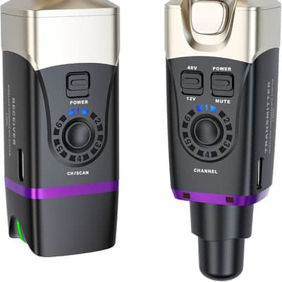 Wireless Microphone System 5.8GHz Wireless XLR Transmitter and Receiver for Condenser Microphone, Audio Mixer, PA System, Channel Scan Mode image 1