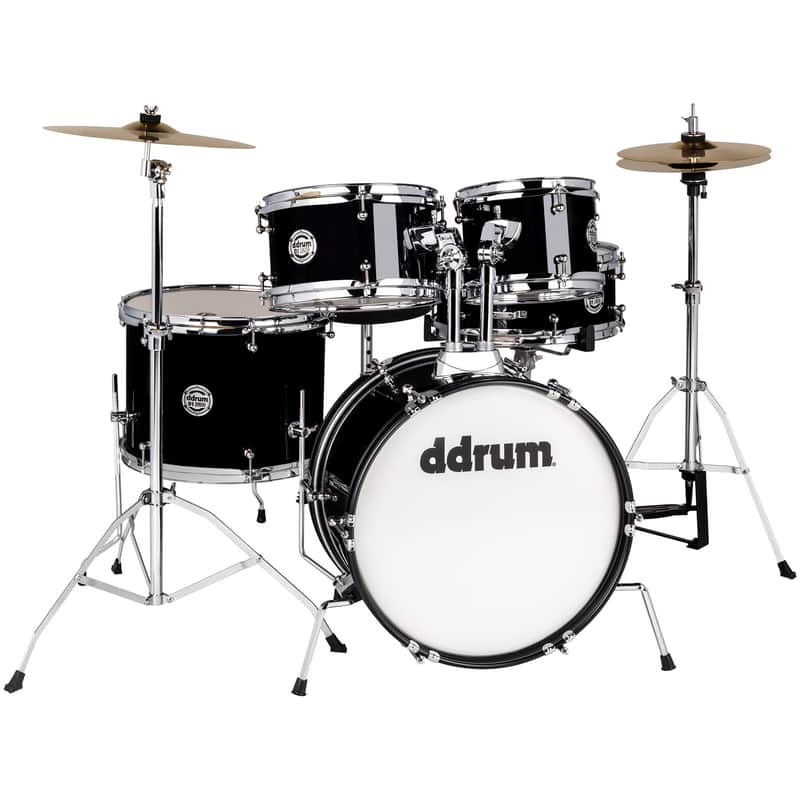 ddrum D1 Jr 5-Piece Complete Kit Midnight Black w/ cymbals image 1