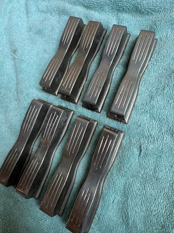 Ludwig Lot of 8 Bass Drum Bow Tie Lugs - Transition Badge - 3 7/8” 50s 60s - Nickel image 1