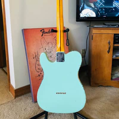 MJT/Fender Telecaster Esquire Aged Surf Green Nitro over 3-tone Sunburst image 9