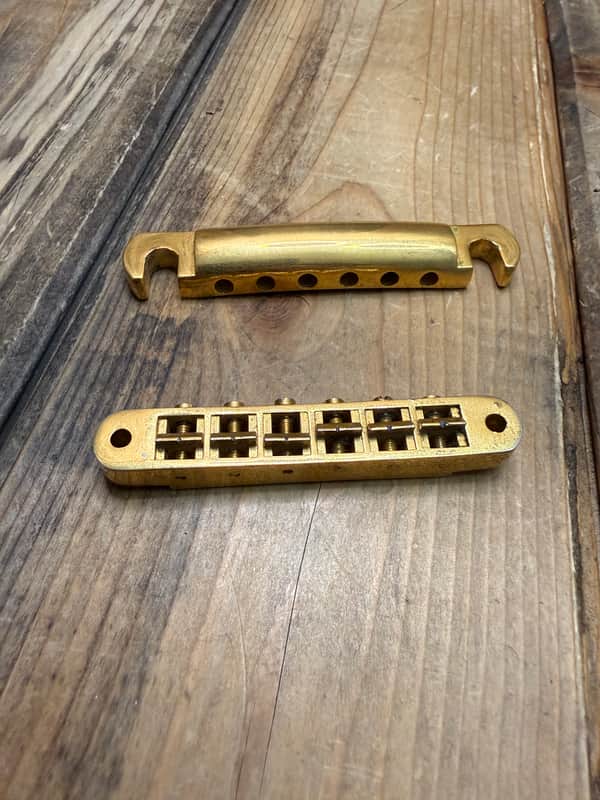 Vintage 1980’s Gibson Les Paul Gold Bridge and Tailpiece image 1