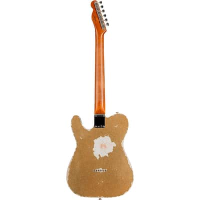 Fender Custom Shop Limited-Edition Texas Telecaster Heavy Relic Electric Guitar Regular Gold Metal Flake/Aged Olympic White image 4