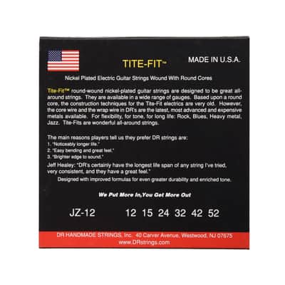 DR Strings JZ-12 Tite Fit Electric Jazz 12-52 image 2