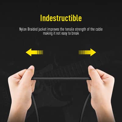 SONICAKE Guitar Cable 10ft 3m Amp Cord for Electric Guitar Bass Instruments Black image 2