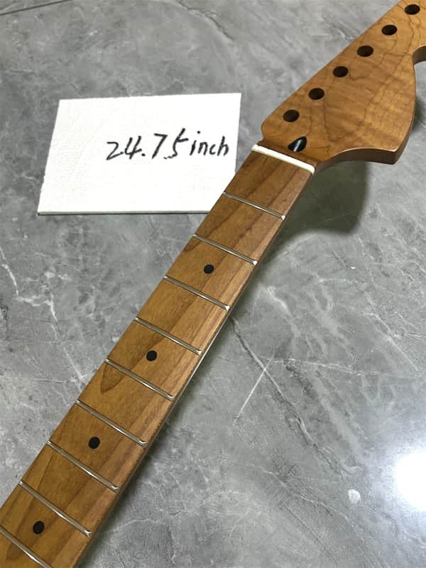 Custom 24.75 inch short scale roasted flame maple electric guitar neck 22 fret image 1