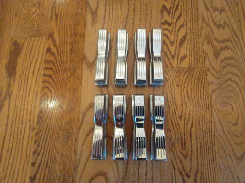 Ludwig (8) vintage club date bass drum lugs with mounting screws, 1960s - all mint! image 1