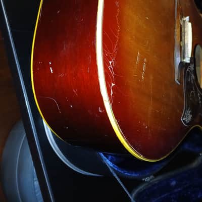 Vintage 1970s Granada W-65 Hummingbird Copy Acoustic Guitar PROJECT Japan Fender Hard Case image 6