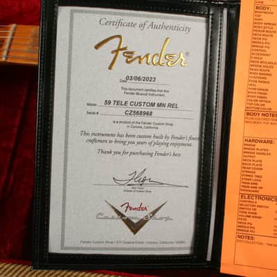 Fender Custom Shop '59 Telecaster Custom Relic Maple Neck Wide Fade Chocolate 3-Colour Sunburst CZ568968 image 11