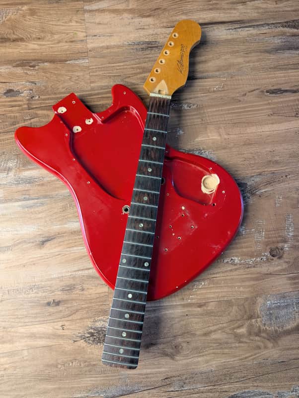 Kalamazoo KG Electric Guitar Body And Neck Only Vintage 1960s Red CLEAN! image 1