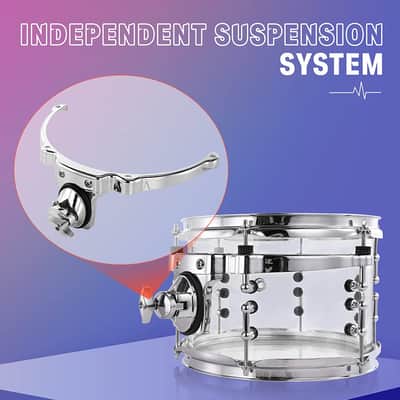 (Accept Offers) Donner DDS-1000 Crystal 22-inch 5-Drum Set for Adults Transparent+White image 7