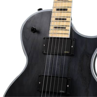 10S GF Neck-Thru Maple Walnut 5 Piece Neck, Ash Body, EMG Pickups Electric Guitar Satin Black image 4