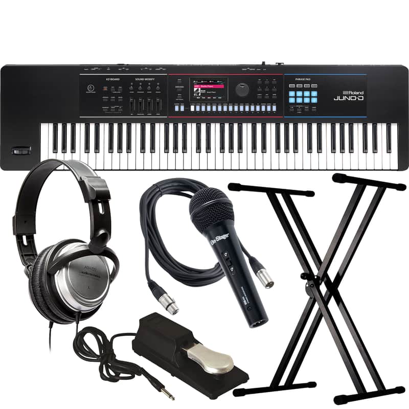 Roland Juno-D7 76-Key Synthesizer KEY ESSENTIALS BUNDLE image 1