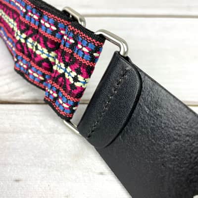 Walker & Williams H-19-M Vintage Series Strap Red, Blue & Cream Yucatan Style Weave image 10