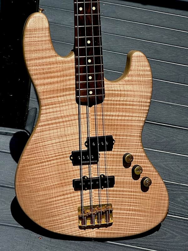 Warmoth Jazz Bass Guitar Broker  2022 - incredible Korina/Maple/Wenge special by The Guitar Broker. image 1