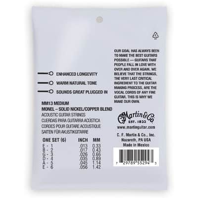 Martin MM13 Retro Medium Acoustic Guitar Strings. 13-56 image 2