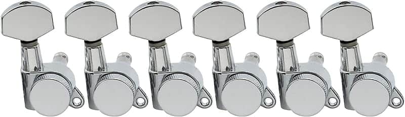 6 inline Guitar Locking Tuners String Tuning Pegs Machines Heads Set for Fender Strat Stratocaster Tele Telecaster Electric Guitar Parts,Chrome image 1