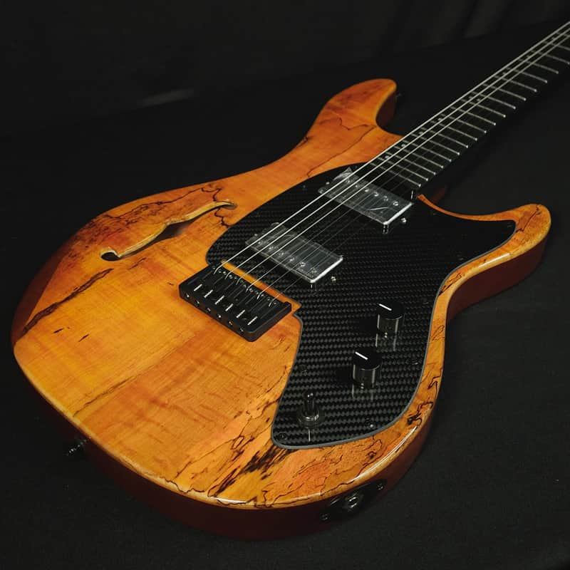 Klos Artemis Custom Limited Spalted Maple Edition 22 Fret Semi Hollow Electric Guitar Carbon Fiber Neck w/Gig Bag
