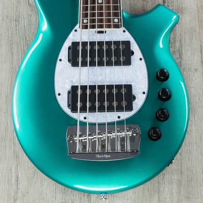 Ernie Ball Music Man BFR Bongo 6 HH 6-String Bass Rosewood Board Grabber Green image 2