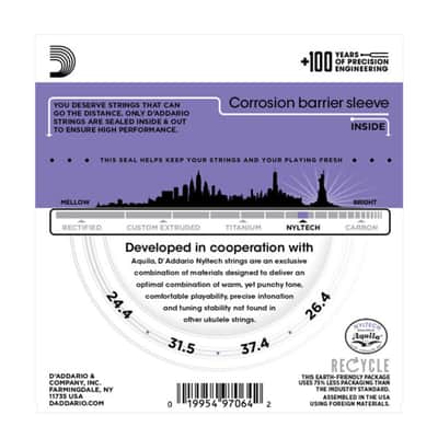 D'Addario EJ88C Nyltech Ukulele, Concert Ukulele Strings image 2