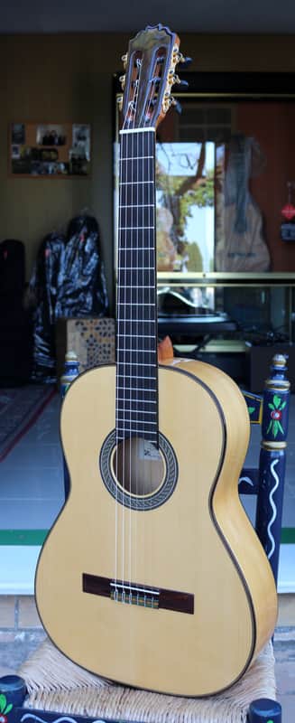 Flamenco Guitar Juan Montes Rodriguez Cypress + Hardcase Blanca image 1