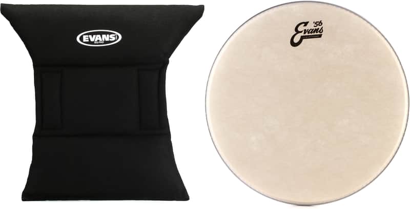 Evans EQ Pad Bass Drum Muffler Bundle with Evans Calftone Drumhead - 14 inch image 1