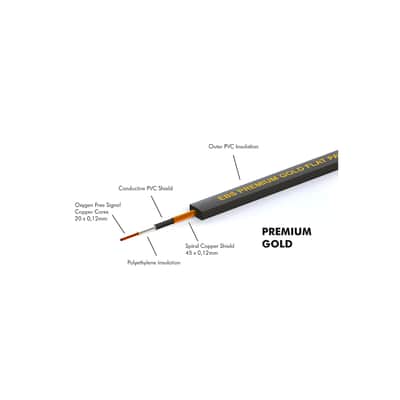 EBS PCF-PG18 Gold Flat Patch Cable 7.086-inch image 2