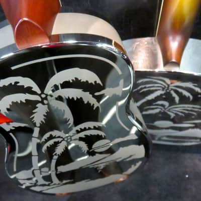 National Reso-Phonic Style O Ukulele 2025 - Mirror Nickel with Deco Palm Tree Design - IN STOCK NOW! image 3