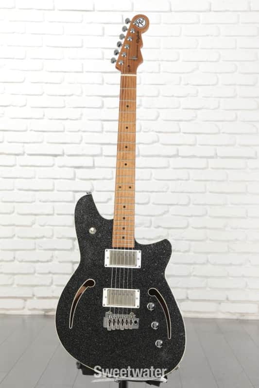 Reverend Kingbolt Air HH Electric Guitar - Black Sparkle with Maple Fingerboard (KingAirHHBSd2) image 1