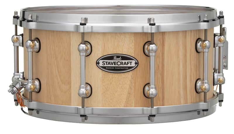 Pearl StaveCraft 14"x6.5" Maximum Volume Snare Drum with 20mm Thai Oak shell, Makha DadoLoc and MasterCast Die-Cast Hoops in Hand-Rubbed Natural Satin Finish image 1