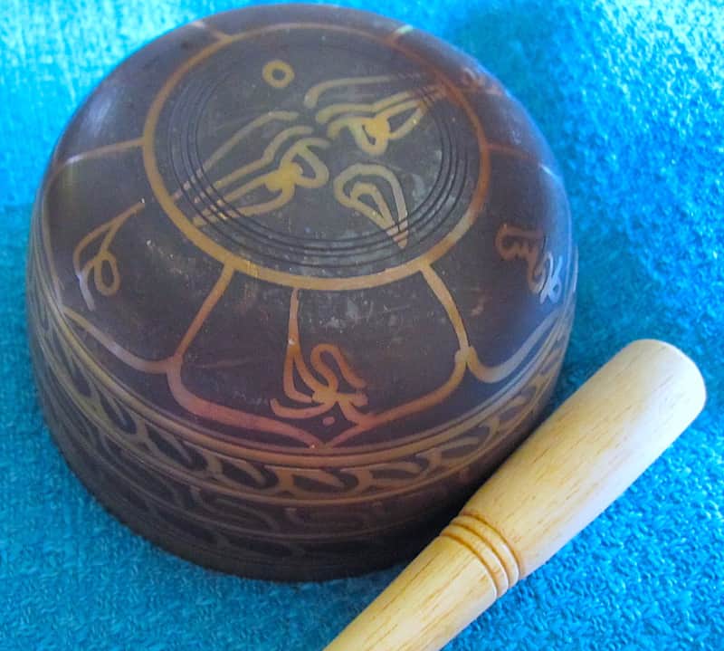 Japanese Rin Singing Bowl Cup Chime Bell with Striker - Vintage image 1