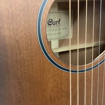 Cort COREDCOPBB Core-DC Series Dreadnought Cutaway Acoustic Electric Guitar. Open Pore Black Burst image 2