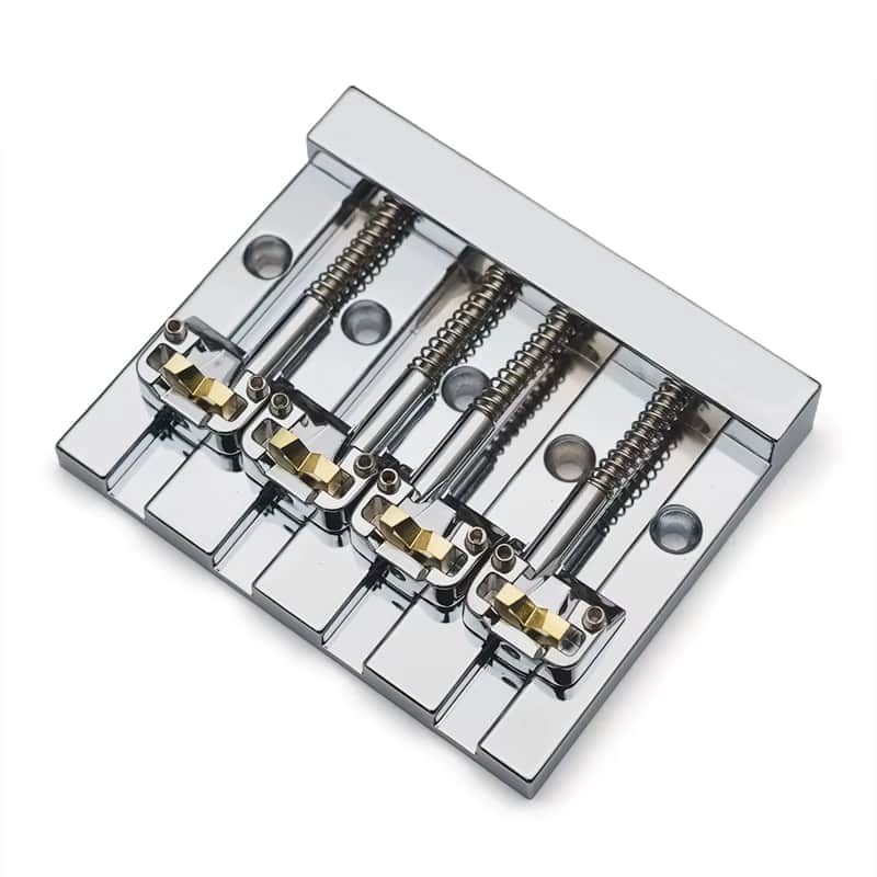 Chrome Roller Saddles Vintage 4 String Bass Bridge image 1